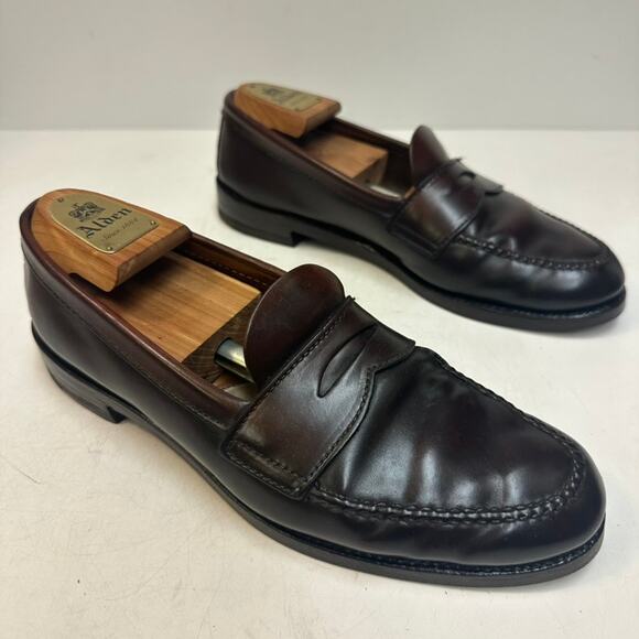 RESOLED Alden x Brooks Bros 763 Unlined Shell Cordovan Penny Loafer LHS 9 C main image 3
